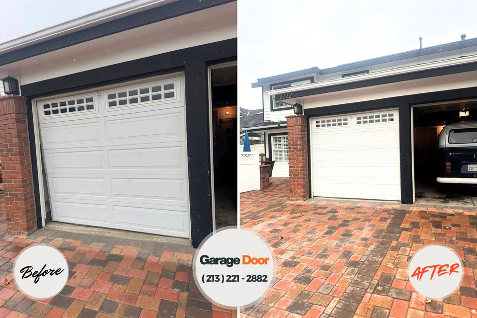 Before and after: garage door repair Westwood, MI